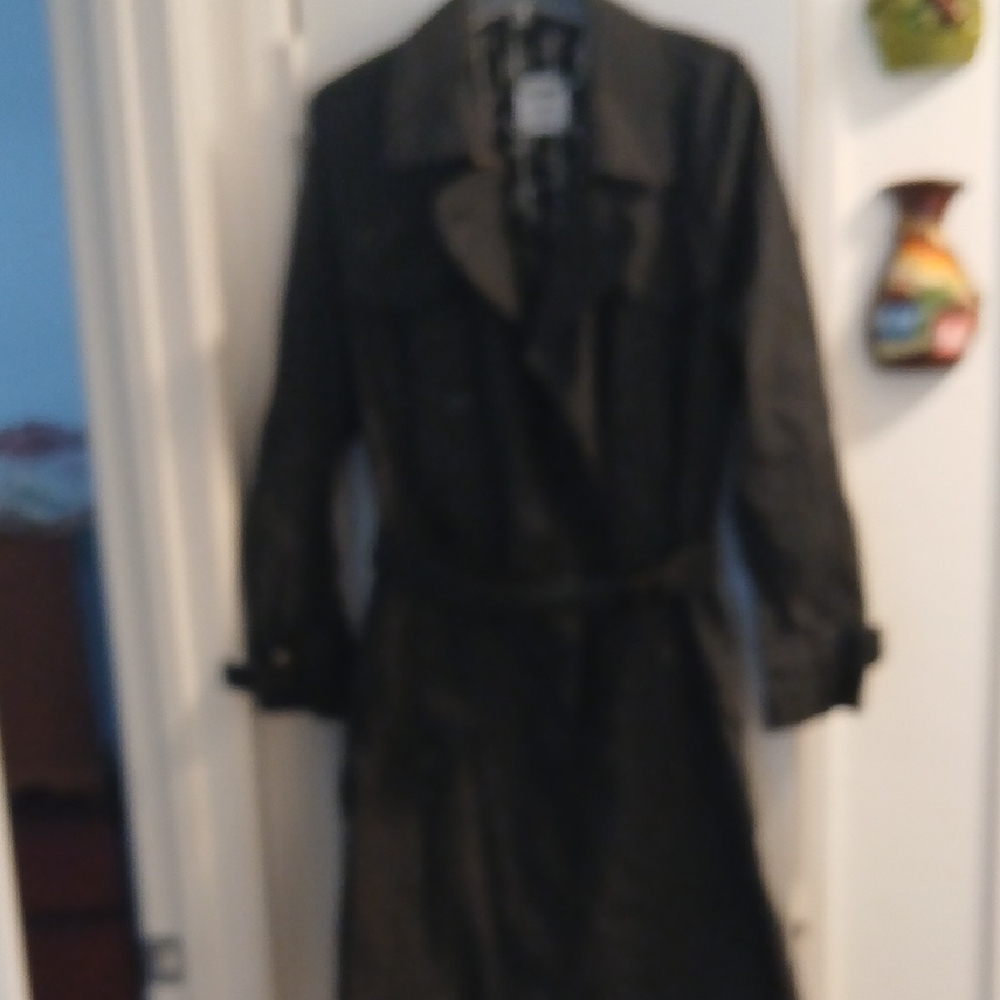 Old Navy Black Overcoat XL Women's Belted Side Pockets